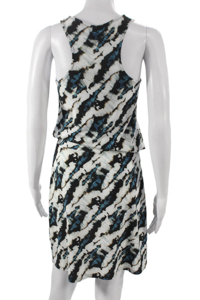 Viereck Womens Black Animal Print Blouson Sleeveless Dress Long Size S
