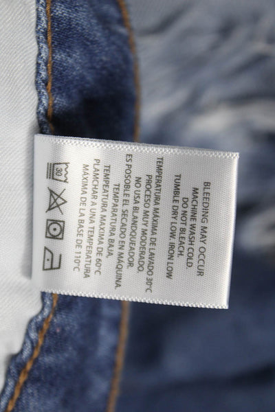 Hidden Women Cut-Off Blue Cotton Button Shorts Size M