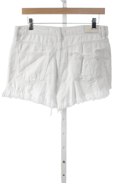 Hidden Womens Cut-Off White Cotton Shorts Size M