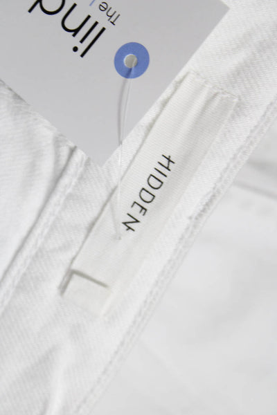 Hidden Womens Cut-Off White Cotton Shorts Size M