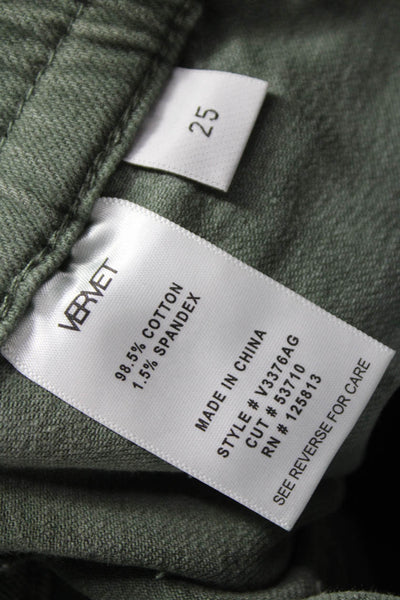 Vervet Women Cargo Pants Green Mid Rise Button Fly Size 25