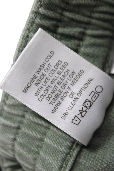 Vervet Women Cargo Pants Green Mid Rise Button Fly Size 25