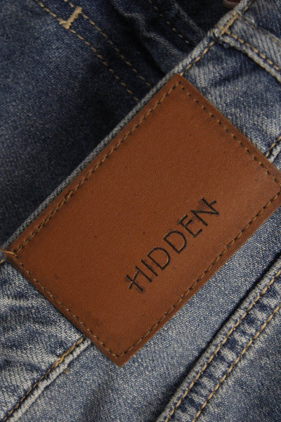 Hidden Women Wide-Leg Jeans Blue Low Rise Cotton Size 26