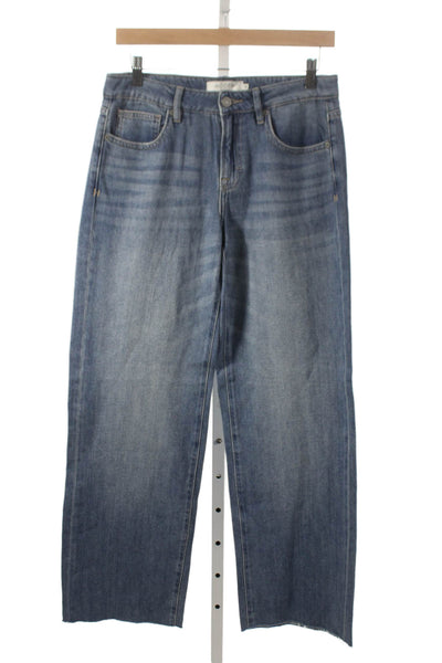 Hidden Womens Wide Leg Jeans Blue Low Rise Size 25