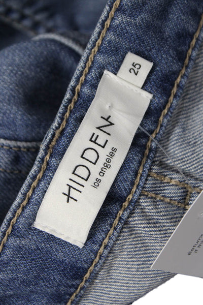 Hidden Womens Wide Leg Jeans Blue Low Rise Size 25