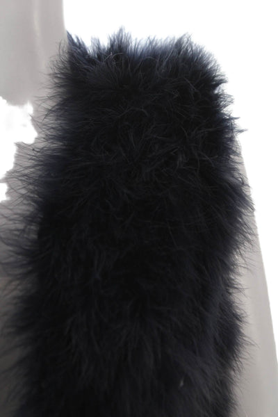 Miss Selfridge Women Blue Turkey Feather Vest Sleeveless Size S