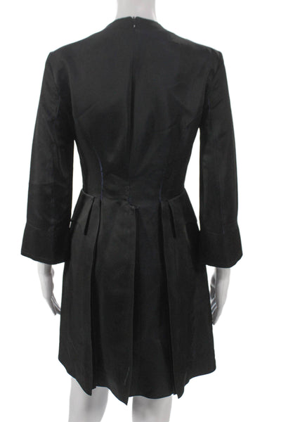 Moschino Cheap & Chic Womens Jacket Dress Black V Neck 3/4 Sleeve Short Size S