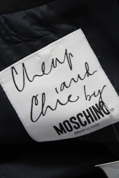 Moschino Cheap & Chic Womens Jacket Dress Black V Neck 3/4 Sleeve Short Size S