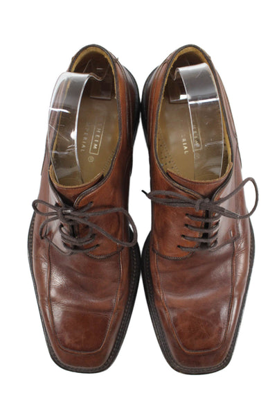 Florsheim Mens Leather Lace Up Dress Shoe Oxfords Brown Size 9