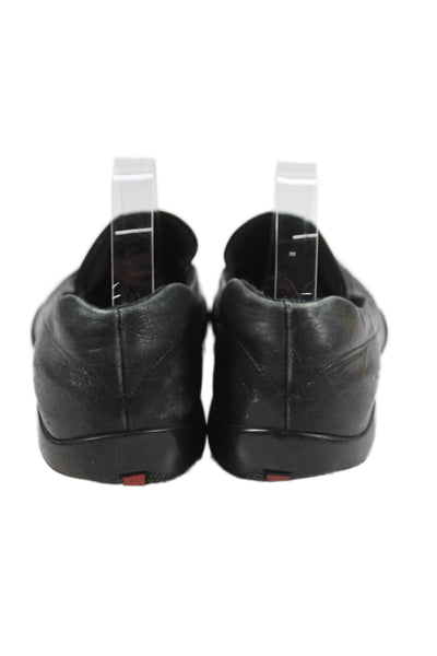Prada Sport Mens Leather Slide On Loafer Dress Shoes Black Size 8
