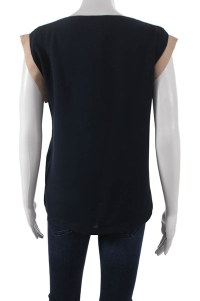 Marc By Marc Jacobs Womens Silk V-Neck Colorblock Sleeveless Blouse Size XS
