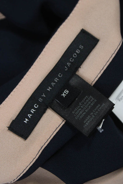 Marc By Marc Jacobs Womens Silk V-Neck Colorblock Sleeveless Blouse Size XS