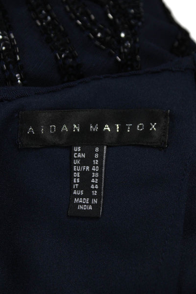Aidan Mattox Womens Blue Halter Blouson Knee Length Dress Size 8