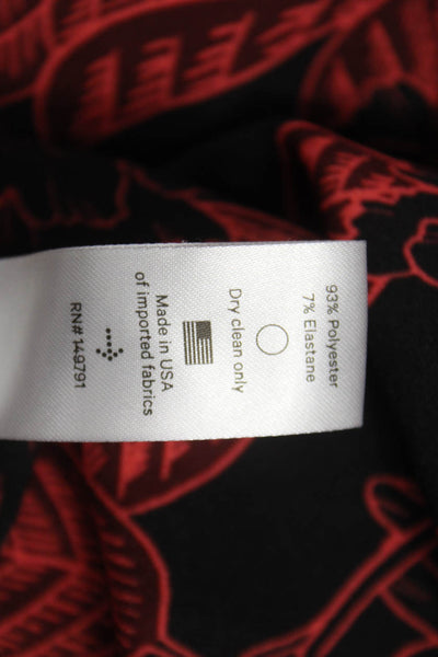 Warm Womens Black Floral Polyester Drawstring Pants Size M