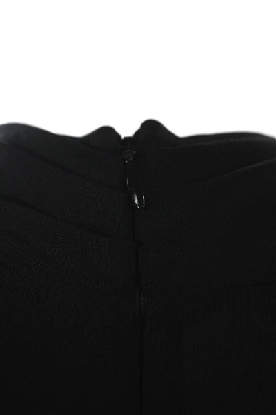 LaPointe Women Maxi Halter Long Sleeve Black Dress Zip 94% Acetate Size 0