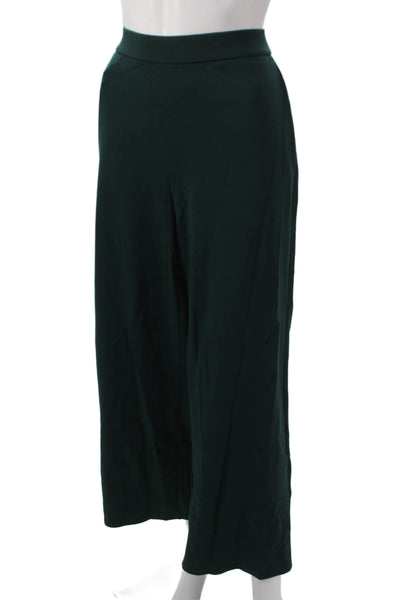 Eileen Fisher Womens Cropped Pants Green TENCEL Lyocell Pull On Size M