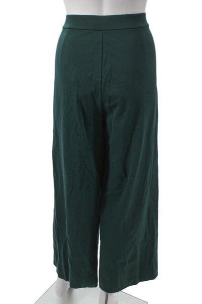 Eileen Fisher Womens Cropped Pants Green TENCEL Lyocell Pull On Size M