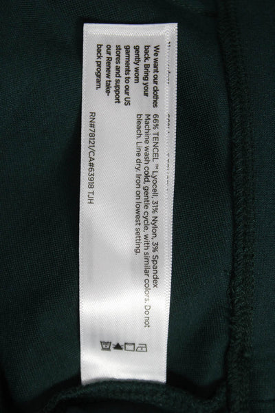 Eileen Fisher Womens Cropped Pants Green TENCEL Lyocell Pull On Size M