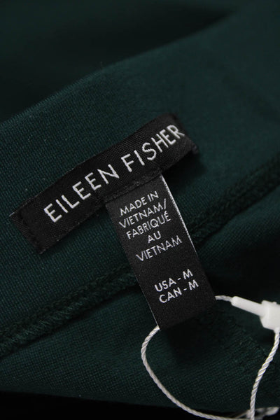 Eileen Fisher Womens Cropped Pants Green TENCEL Lyocell Pull On Size M