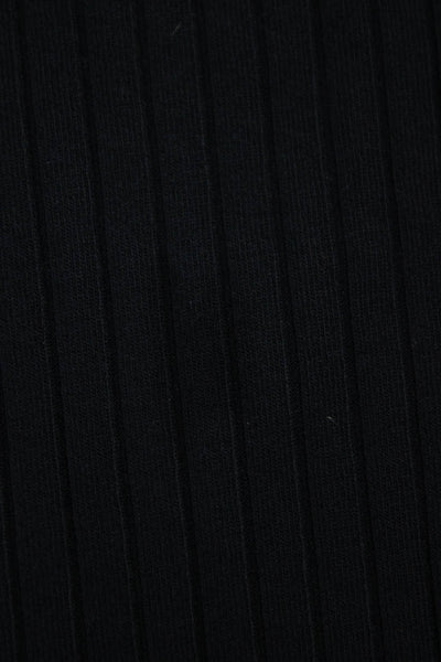 Vince Women Basic Black Striped T-Shirt 3/4 Sleeve Cotton Blend Size XL