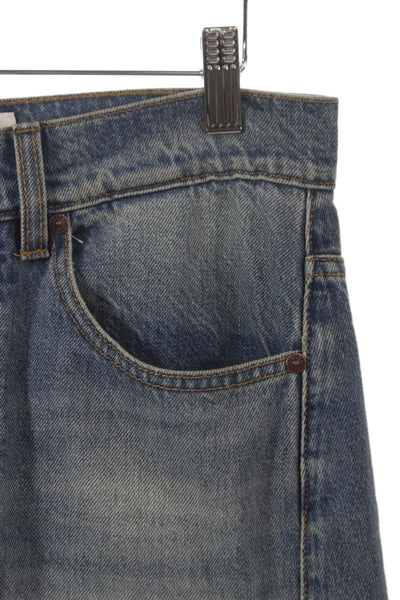 Victoria Beckham Womens A-Line Long Cotton Skirt Blue Button Solid Size 4