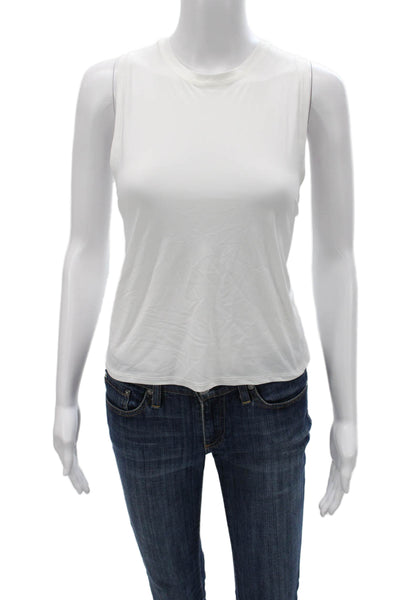 Spanx Womens Basic White Tank Nylon Crew Neck Size S
