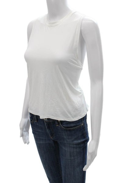 Spanx Womens Basic White Tank Nylon Crew Neck Size S
