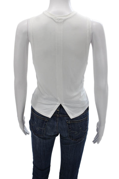 Spanx Womens Basic White Tank Nylon Crew Neck Size S