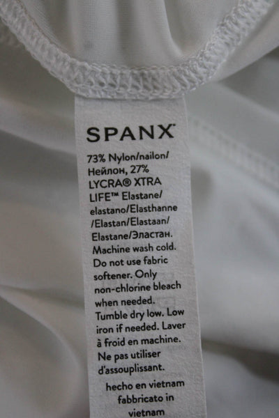 Spanx Womens Basic White Tank Nylon Crew Neck Size S