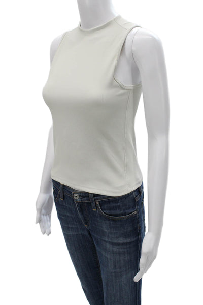 Spanx Womens Basic Sleeveless Mock Neck Tank Gray Nylon Pullover Size S