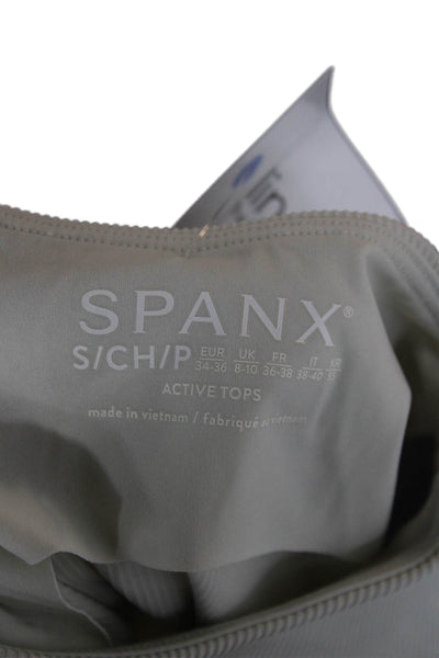 Spanx Womens Basic Sleeveless Mock Neck Tank Gray Nylon Pullover Size S