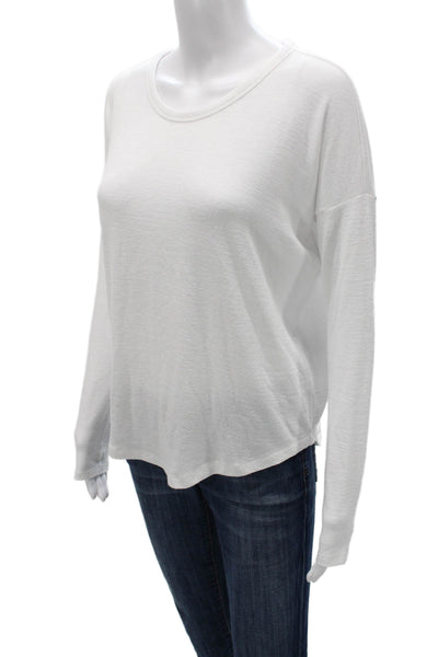 Rag & Bone Women Basic White Long Sleeve T-Shirt Round Neck Size S