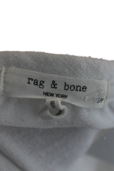 Rag & Bone Women Basic White Long Sleeve T-Shirt Round Neck Size S