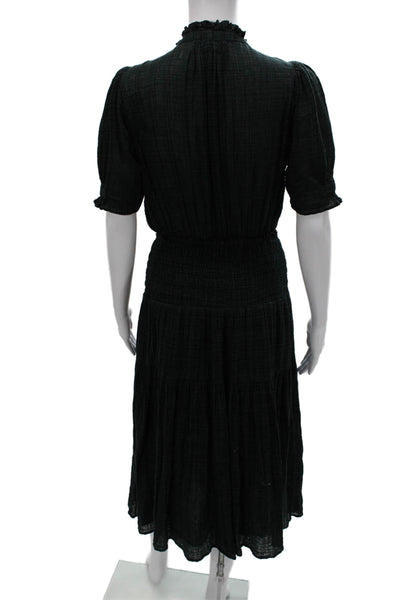 Apiece Apart Womens Fit & Flare Dress Green Organic Cotton Size S
