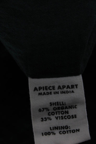 Apiece Apart Womens Fit & Flare Dress Green Organic Cotton Size S