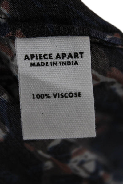 Apiece Apart Women Shirt Dress Multicolor Viscose Short Sleeve Collared Size S