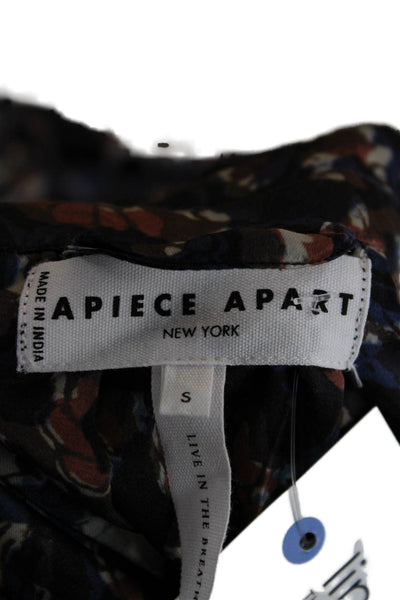 Apiece Apart Women Shirt Dress Multicolor Viscose Short Sleeve Collared Size S
