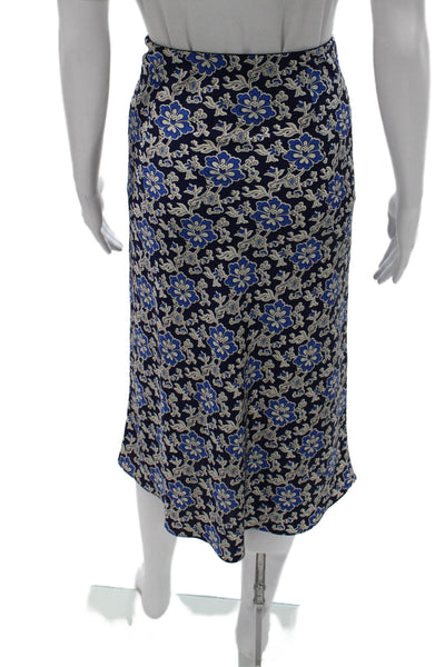 J Crew Women Floral Polyester Straight Pencil Midi Skirt Pull On Size S
