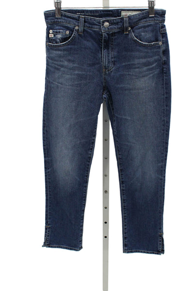 AG Women Cropped Mid-Rise Blue Cotton Jeans Size 26
