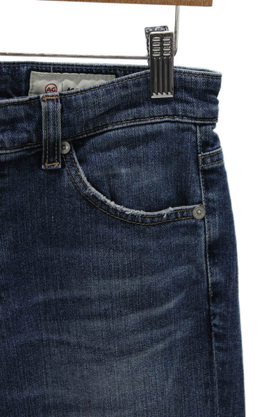 AG Women Cropped Mid-Rise Blue Cotton Jeans Size 26