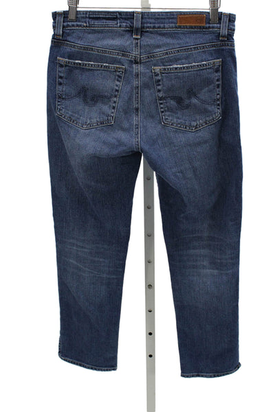 AG Women Cropped Mid-Rise Blue Cotton Jeans Size 26