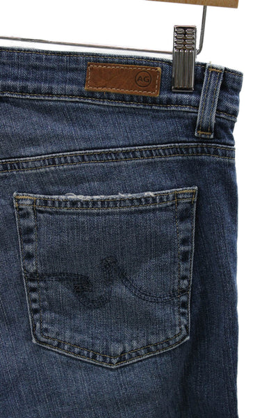 AG Women Cropped Mid-Rise Blue Cotton Jeans Size 26
