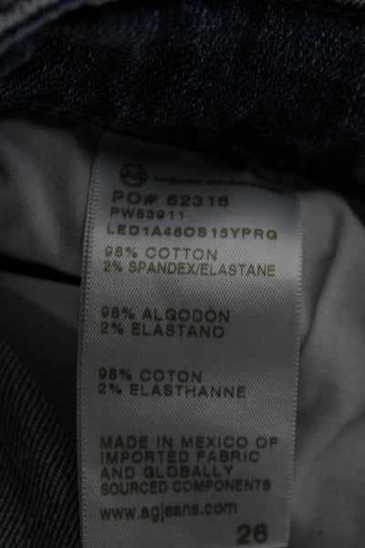 AG Women Cropped Mid-Rise Blue Cotton Jeans Size 26