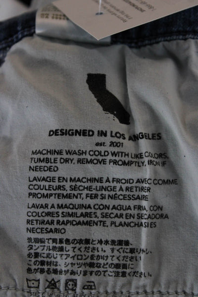 AG Women Cropped Mid-Rise Blue Cotton Jeans Size 26