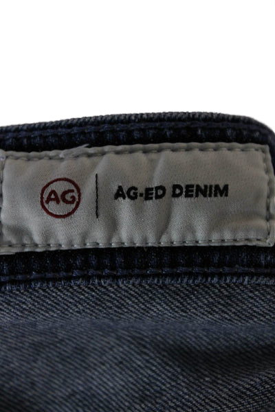AG Women Cropped Mid-Rise Blue Cotton Jeans Size 26