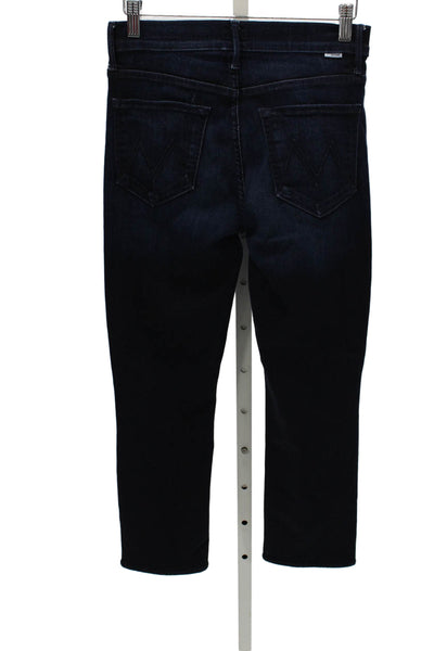 Mother Womens Skinny High Waist Jeans Blue Button Viscose Size 27