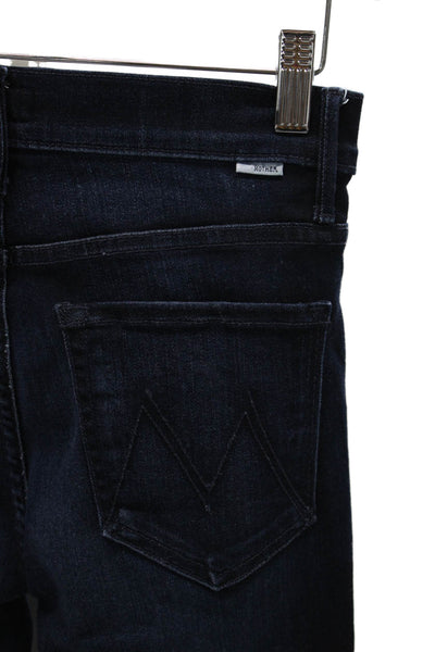 Mother Womens Skinny High Waist Jeans Blue Button Viscose Size 27
