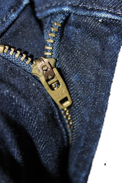 Mother Womens Skinny High Waist Jeans Blue Button Viscose Size 27