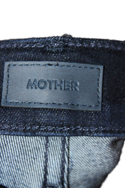 Mother Womens Skinny High Waist Jeans Blue Button Viscose Size 27