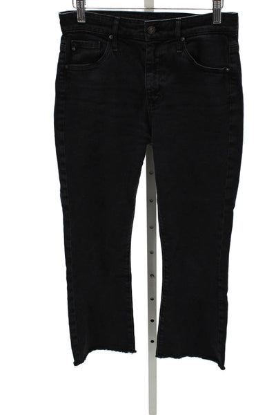 AG Women Straight High Waist Black Jeans Size 27